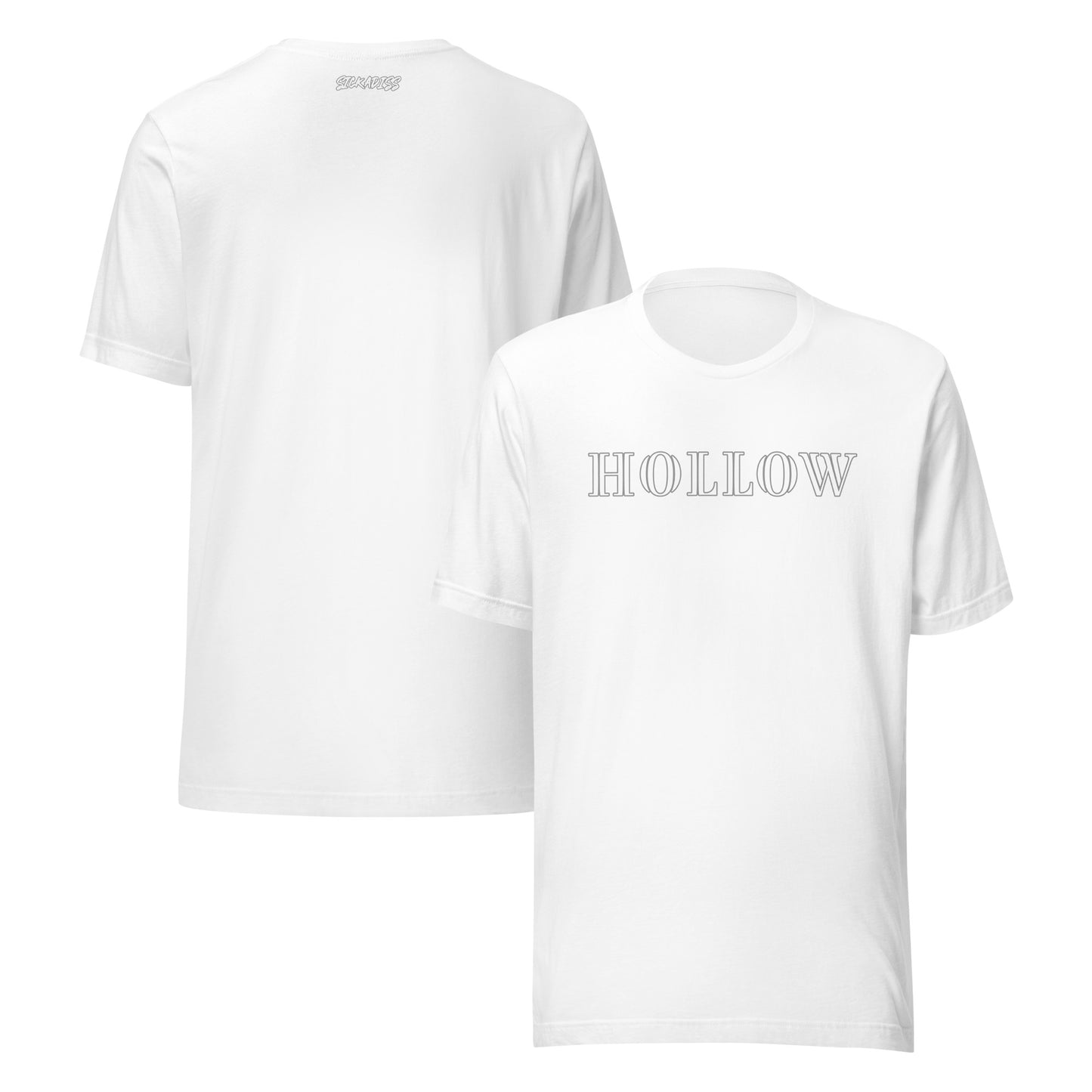 HOLLOW white unisex T-shirt front graphic