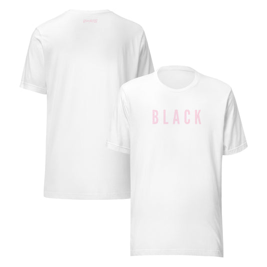 BLACK white unisex T-shirt front graphic