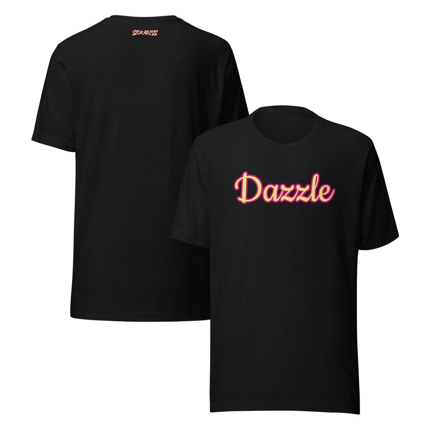 DAZZLE black unisex T-shirt front graphic