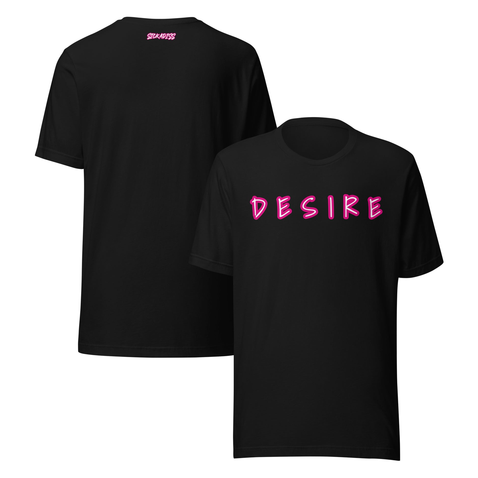 DESIRE black unisex T-shirt front graphic