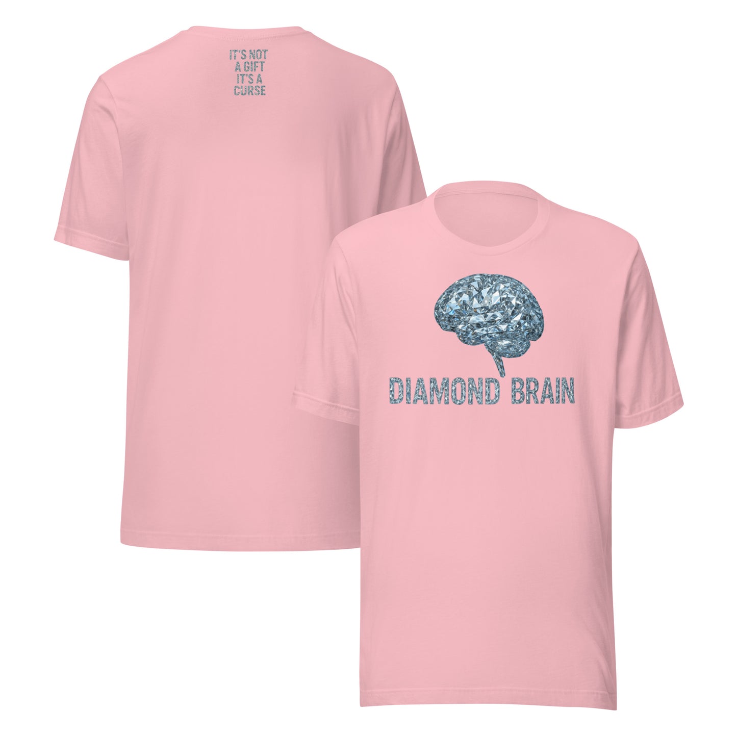 Diamond Brain pink unisex T-shirt front graphic