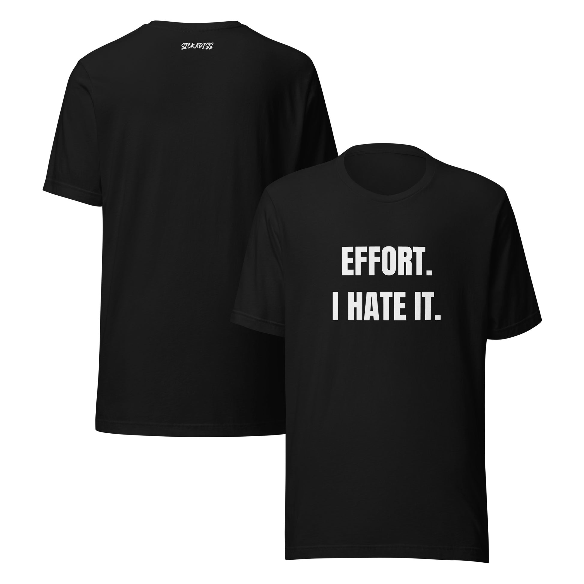 Effort black unisex T-shirt front graphic