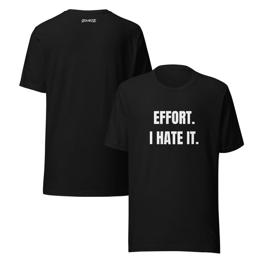 Effort black unisex T-shirt front graphic