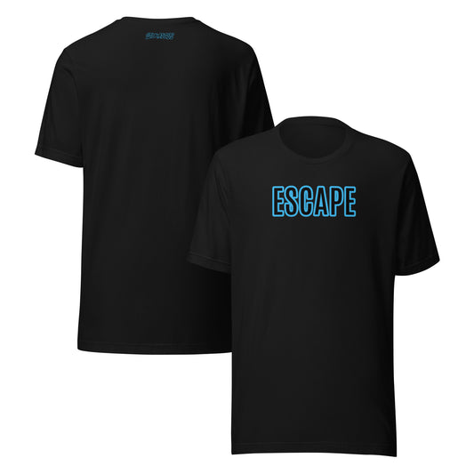 ESCAPE black unisex T-shirt front graphic