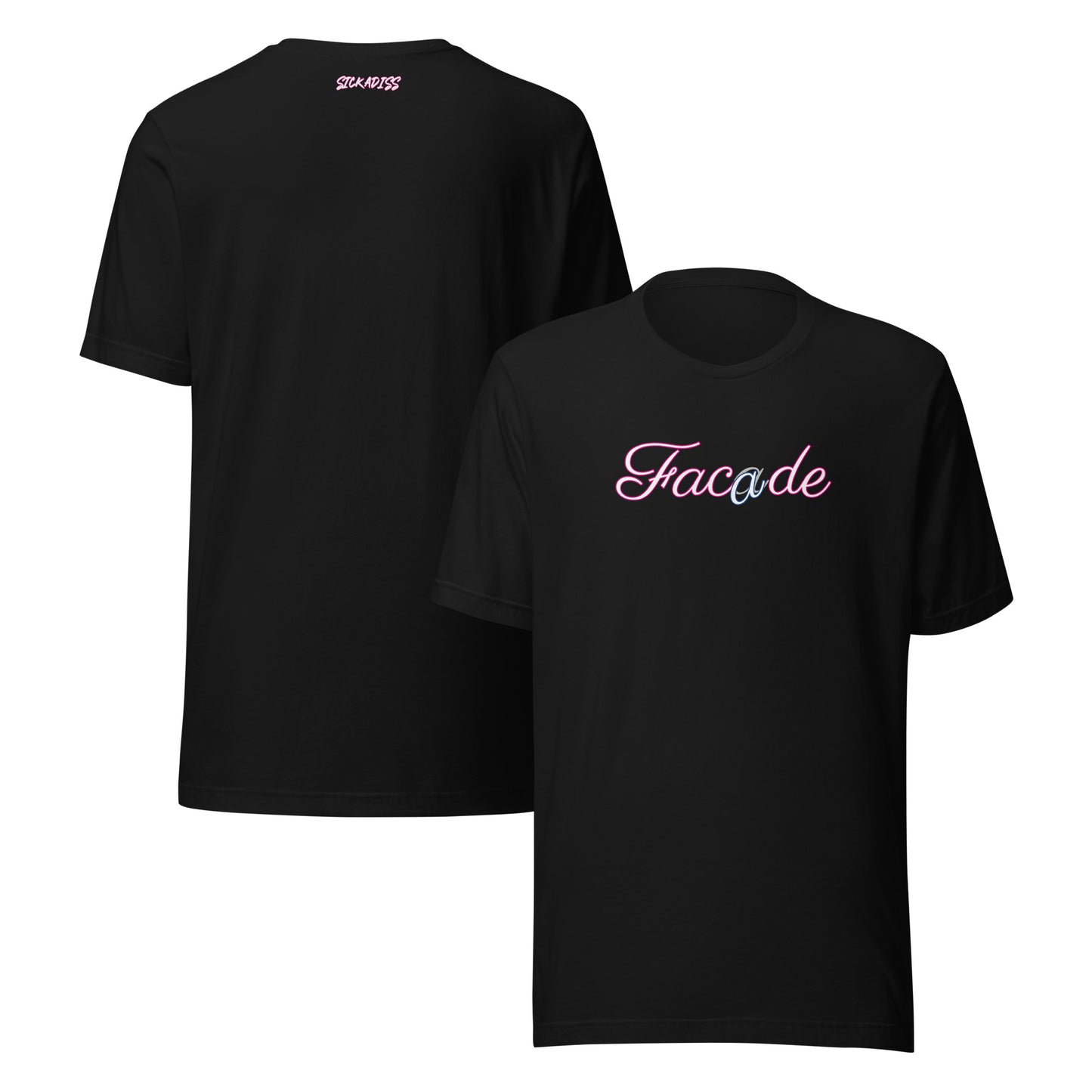  FACADE black unisex T-shirt front graphic
