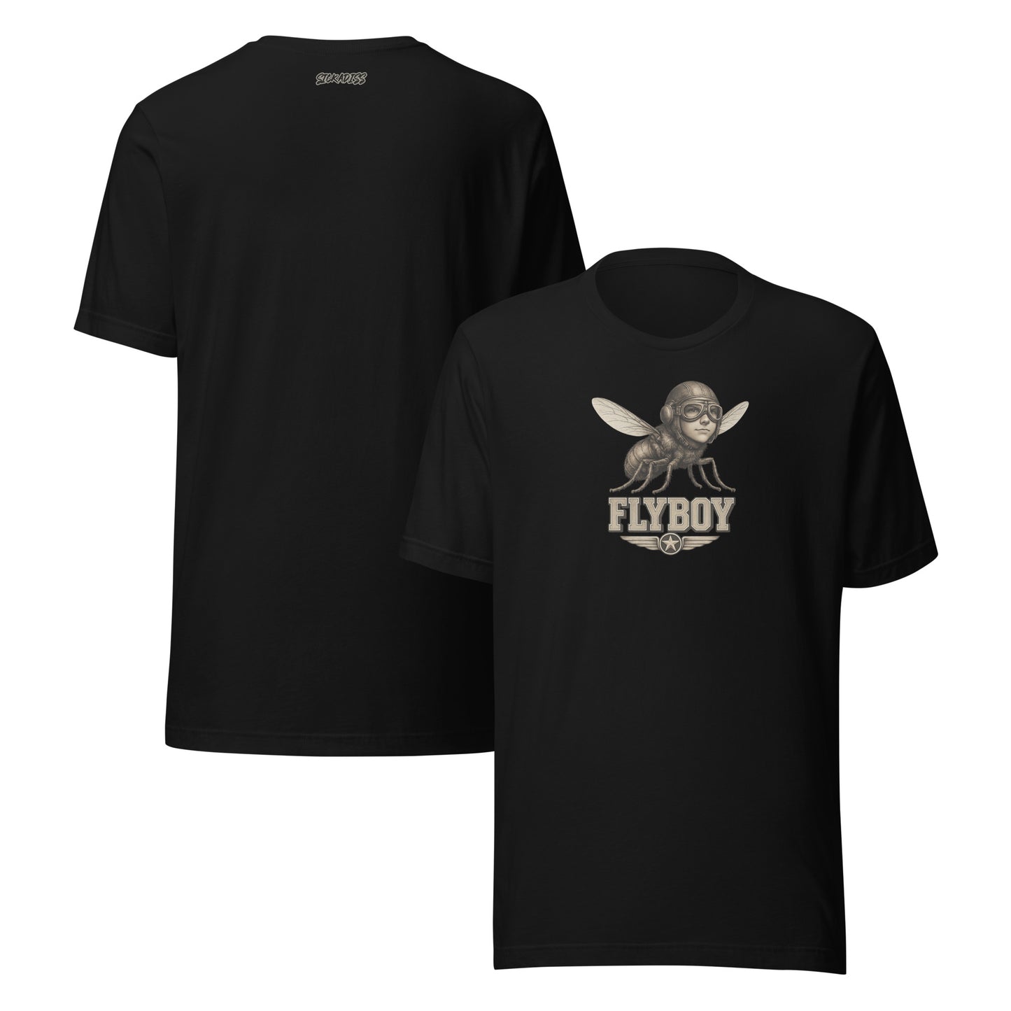 FLYBOY black unisex T-shirt front graphic