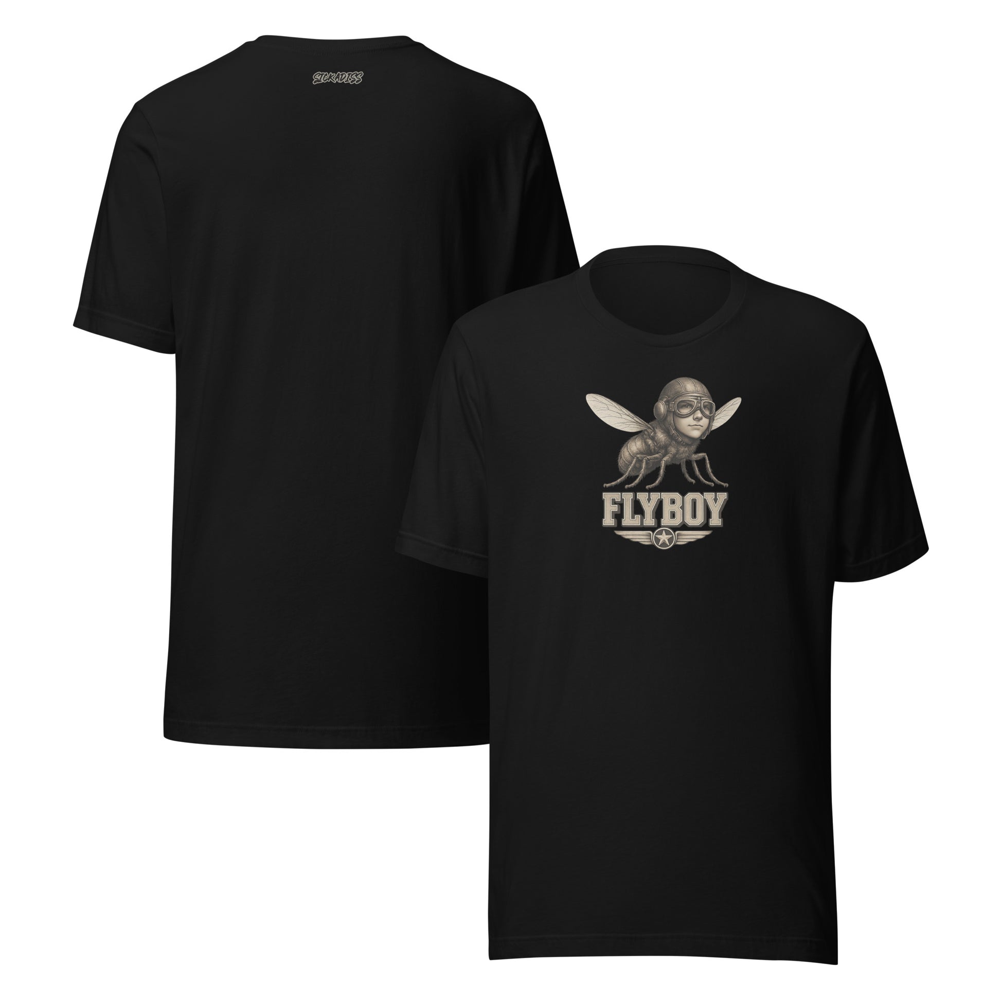 FLYBOY black unisex T-shirt front graphic