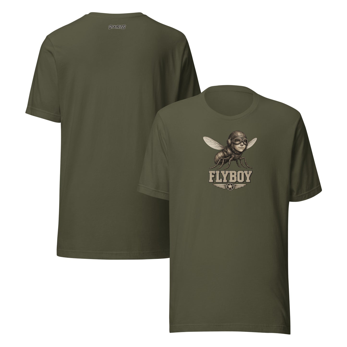 FLYBOY military green unisex T-shirt front graphic