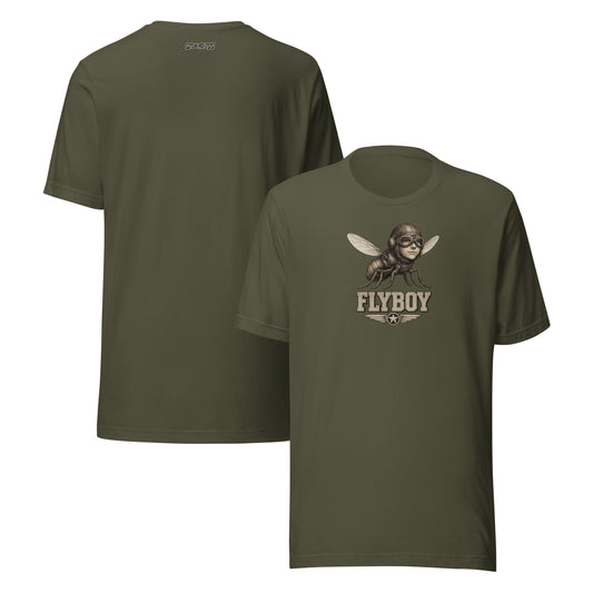 FLYBOY military green unisex T-shirt front graphic