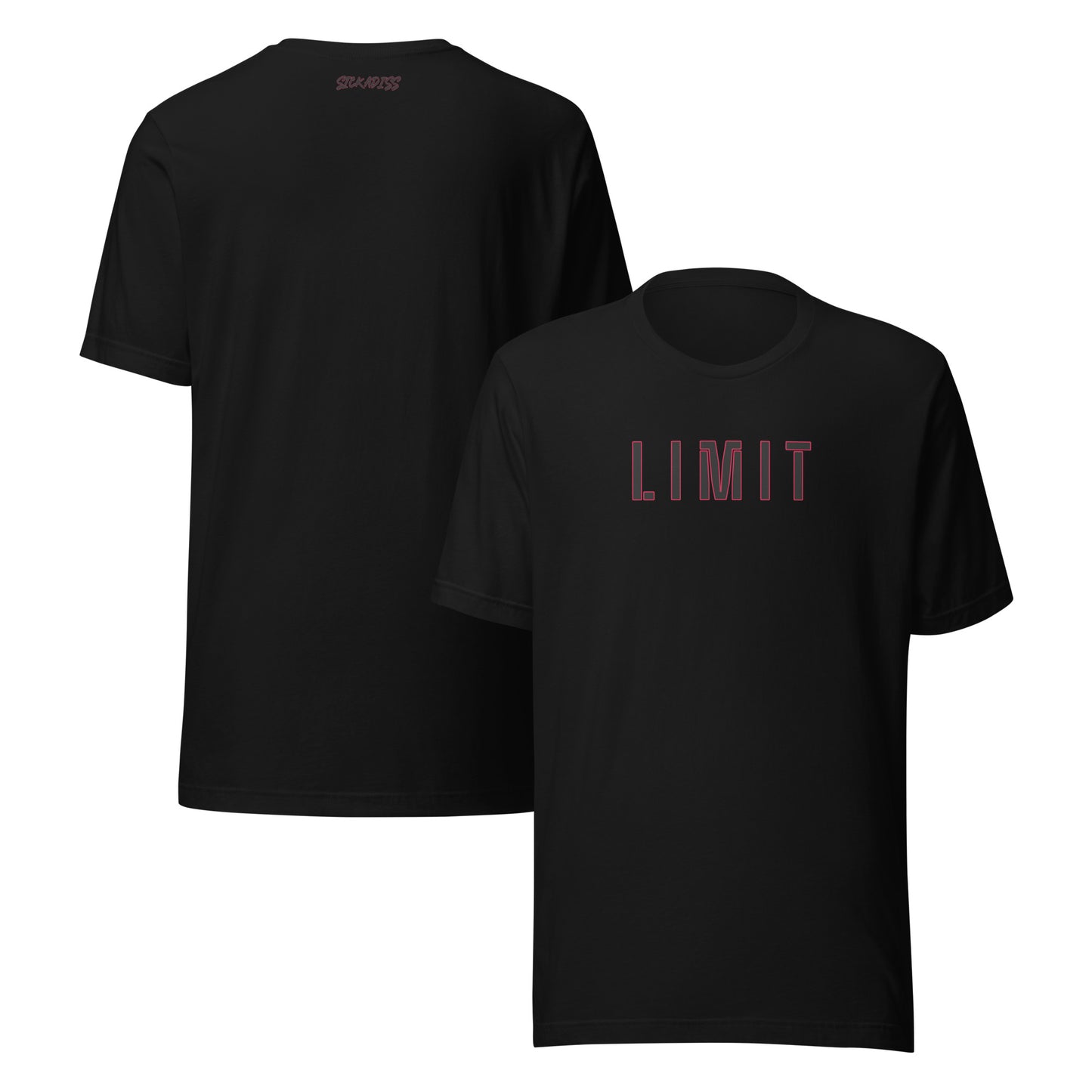 LIMIT black unisex T-shirt front graphic