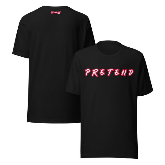PRETEND black unisex T-shirt front graphic