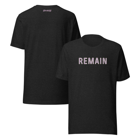 REMAIN black unisex T-shirt front graphic