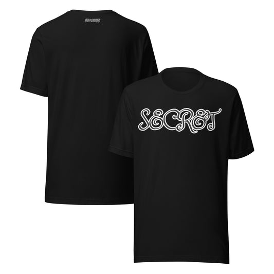 SECRET black unisex T-shirt front graphic