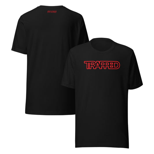 TRAPPED black unisex T-shirt front graphic